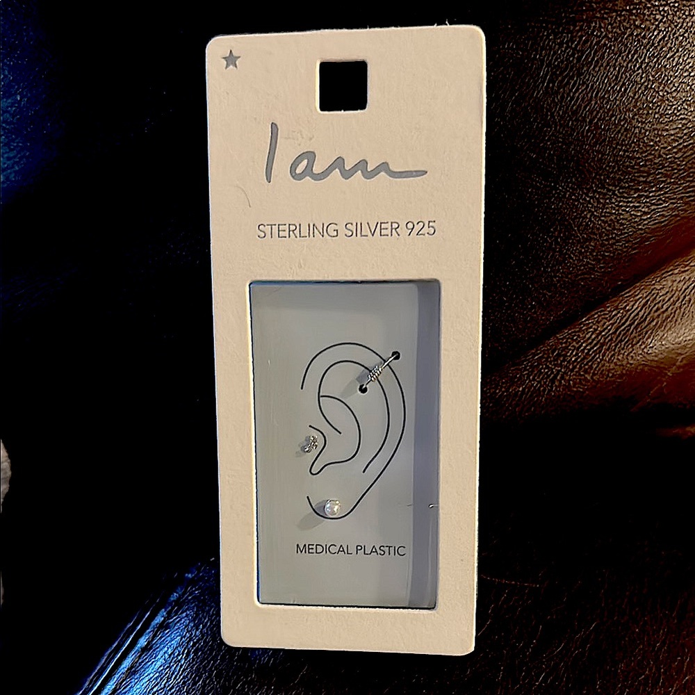 NWT I am Sterling Silver Stackable Earring Set